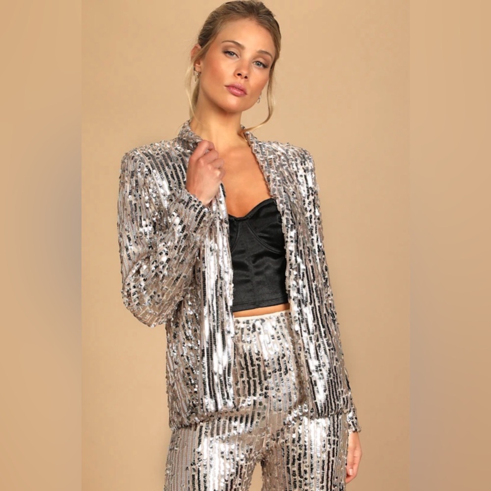 Hunter & Brown Sequin Silver Jacket - image 1